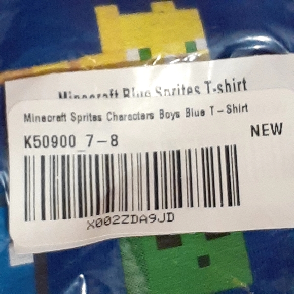 MINECRAFT SPRITES CHARACTERS SIZE 7-8 YEARS OLD BLUE SHORT SLEEVE T-SHIR… - Picture 9 of 9